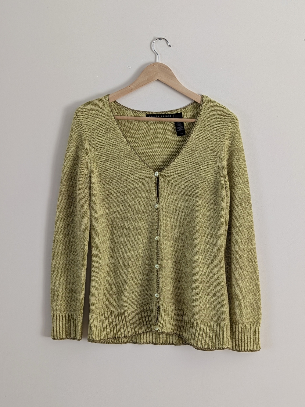 90s V-Neck Button Front Cardigan Sweater - M